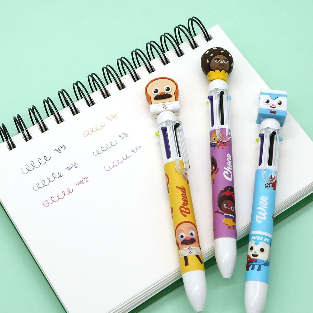 브레드이발소피규어6색볼펜