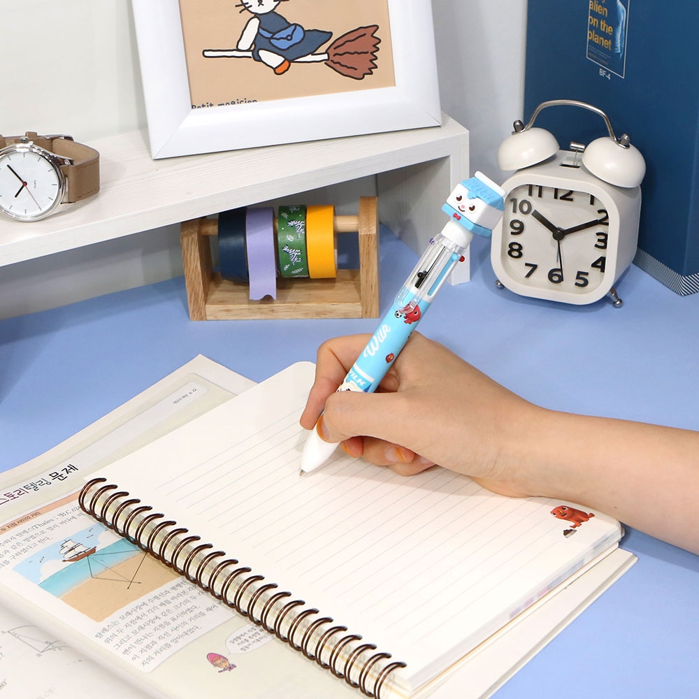 브레드이발소피규어6색볼펜