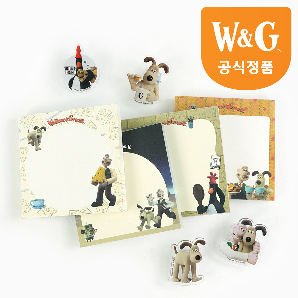 [공식정품]월레스와그로밋메모클립세트