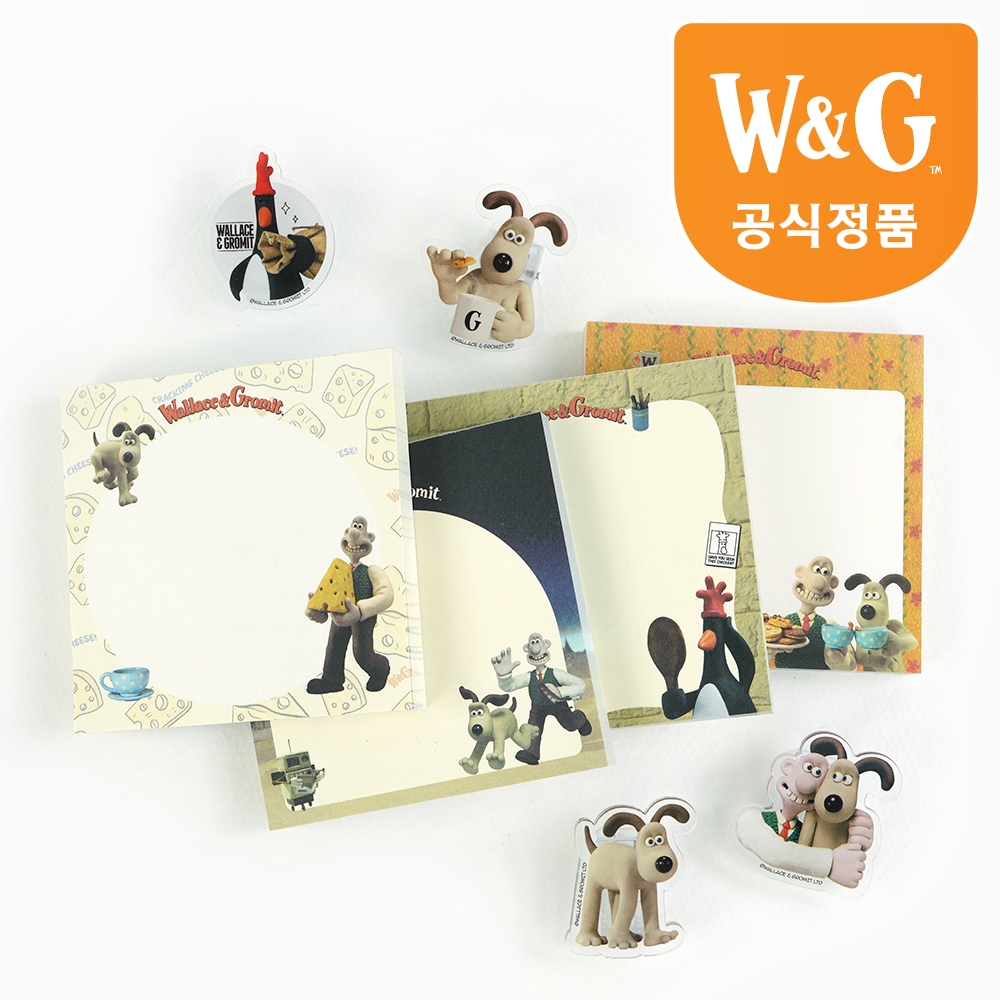 [공식정품]월레스와그로밋메모클립세트