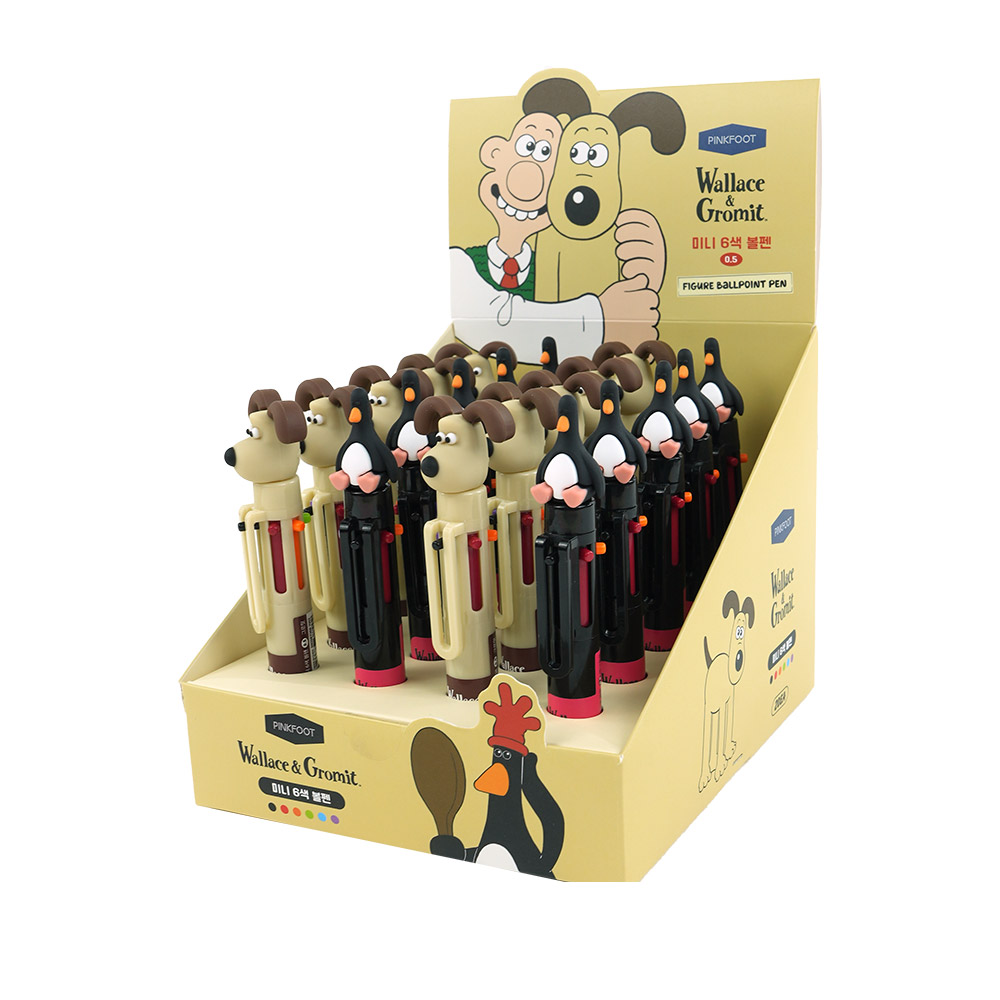 [공식정품]월레스와그로밋피규어미니6색볼펜 인박스(20개세트)