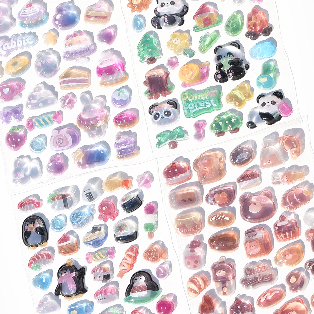 푸드애니멀워터드롭스티커