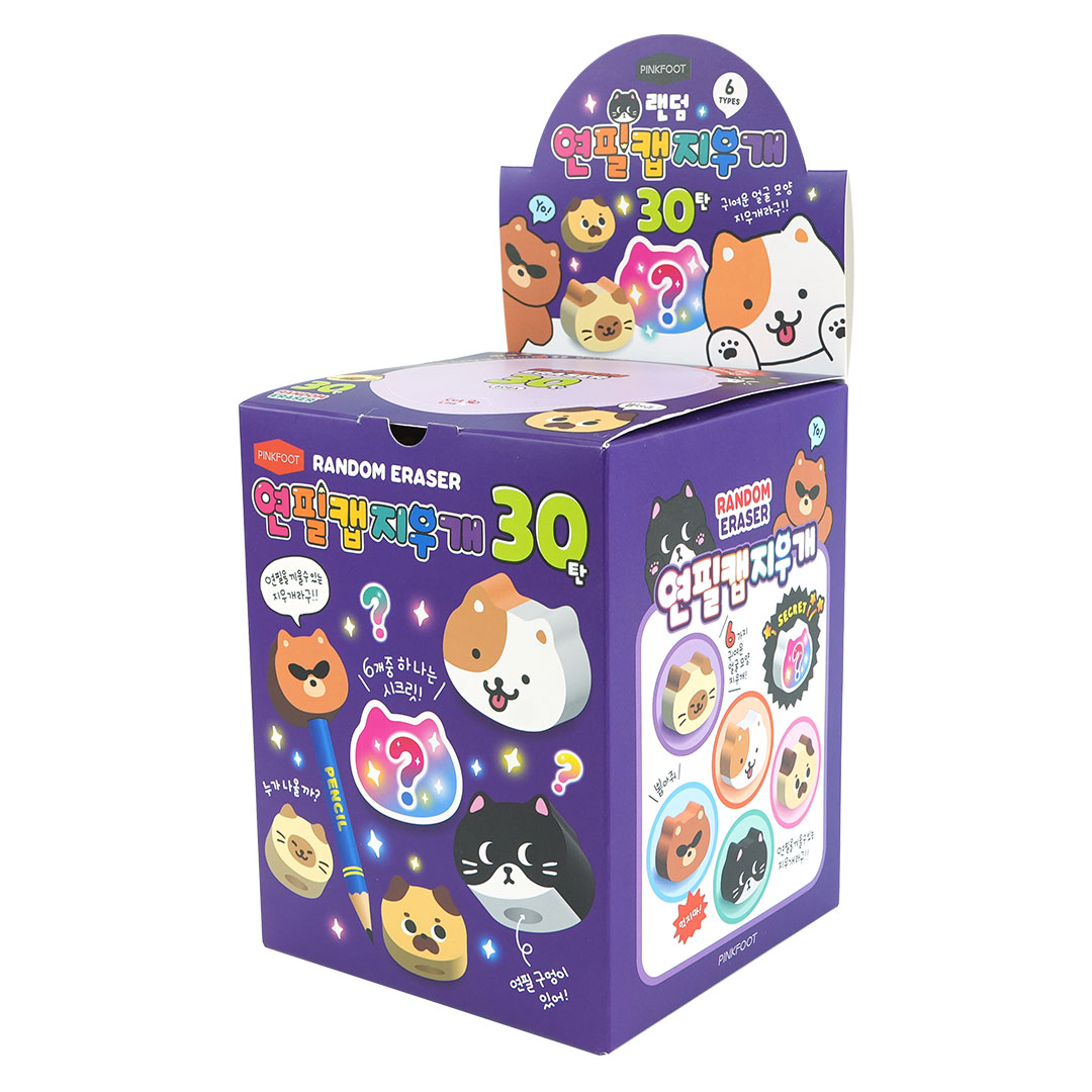 랜덤연필캡지우개30탄 인박스(60개세트)