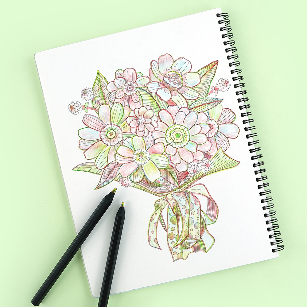 알록무지개색연필