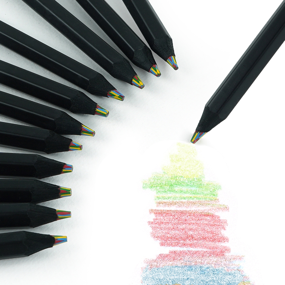 알록무지개색연필