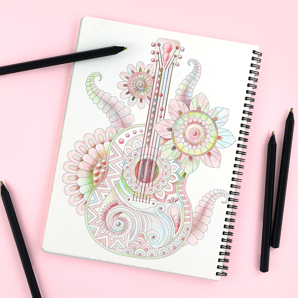 알록무지개색연필